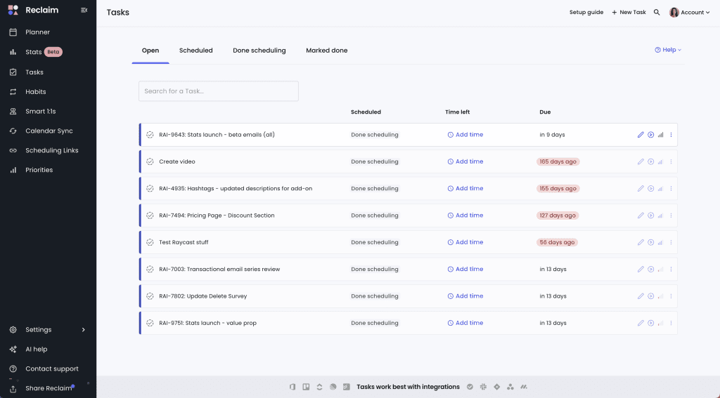 Reclaim AI - the best AI note taking tool