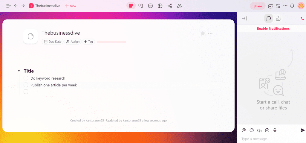 Taskade helps teams to collaborate