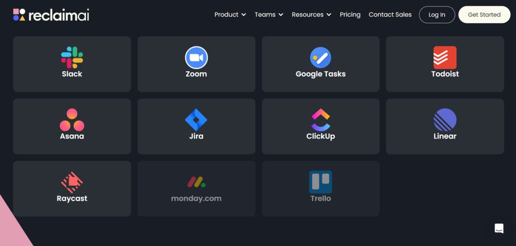 You can integrate Reclaim AI with many apps.