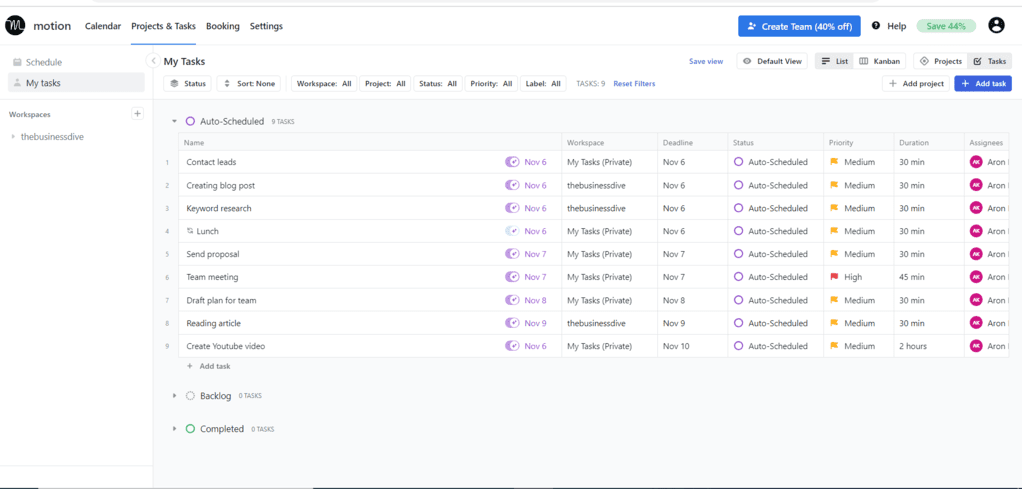 Reclaim vs Motion: Task management