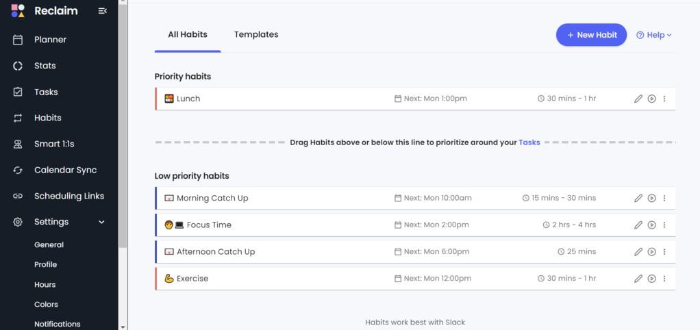 Reclaim AI - Adding habits and recurring tasks to your calendar