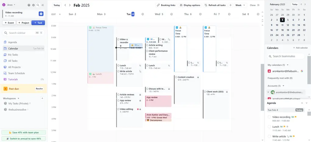 Motion app review scheduling tool
