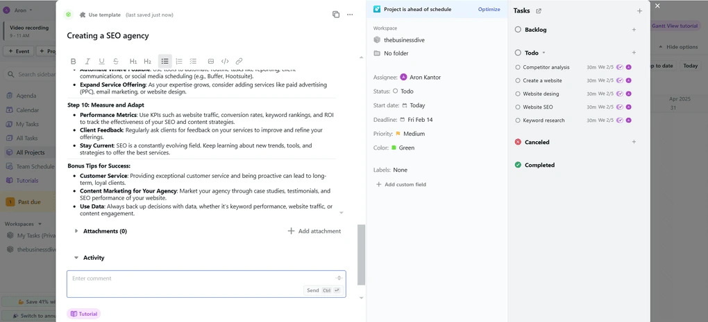Motion as a project management software
