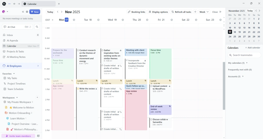 Motion project management tool