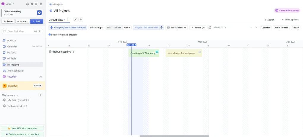 Motion project management views