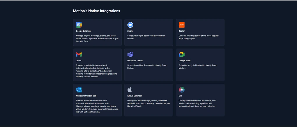 Motions integrations