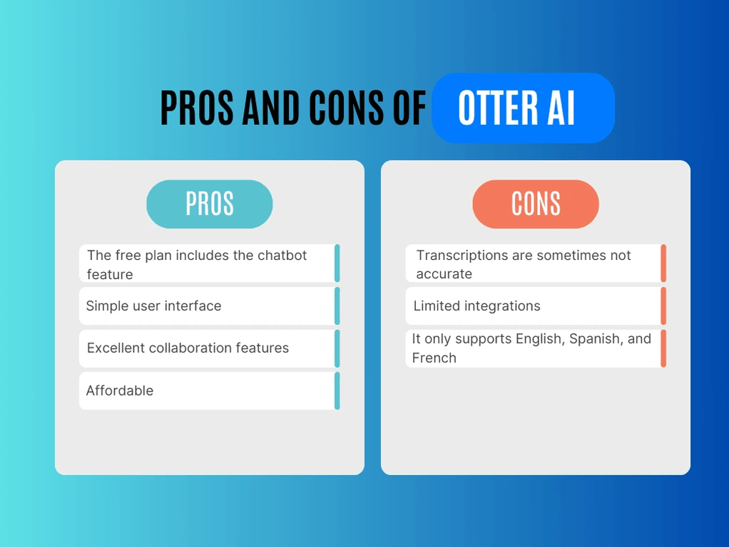 Otter AI pros and cons