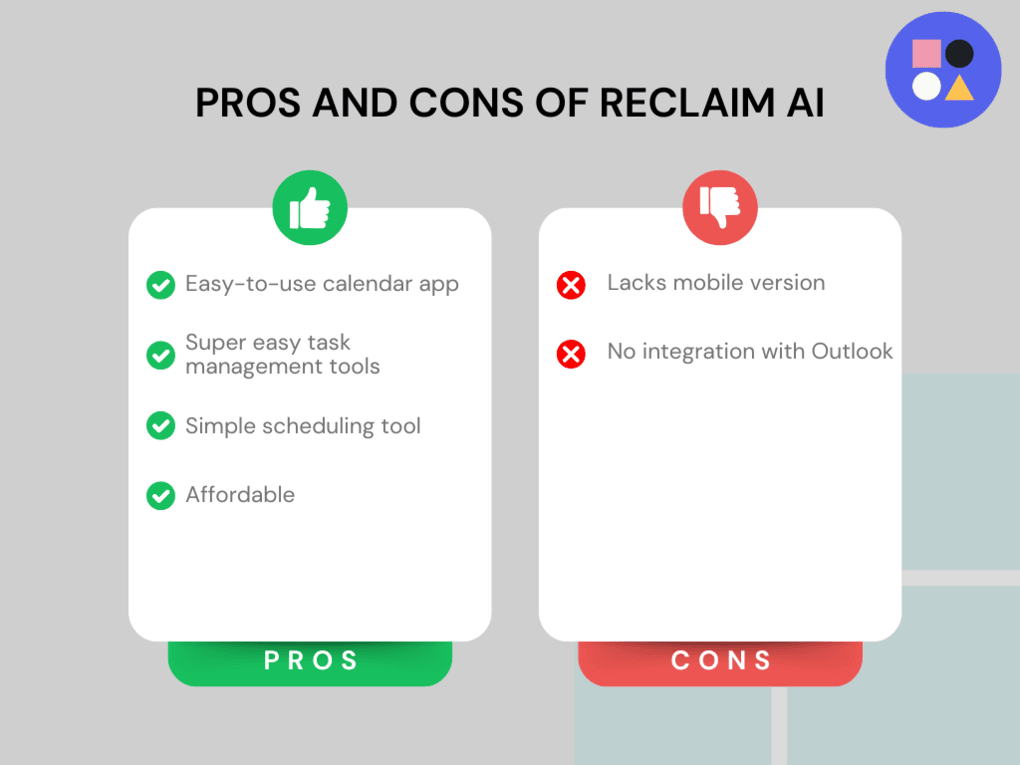 Reclaim AI's pros and cons