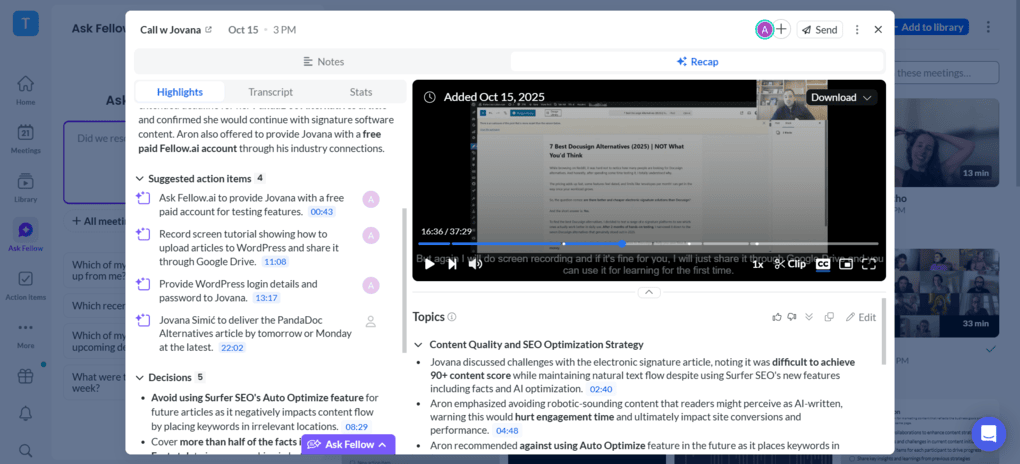 Fellow's key features