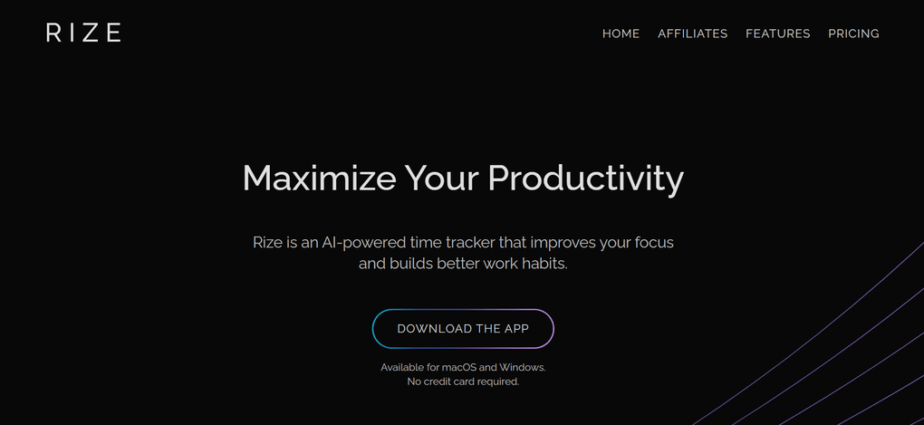 Rize is an AI productivity tool for time tracking 