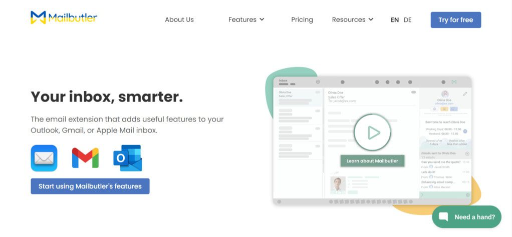 best email productivity tools- Mailbutler