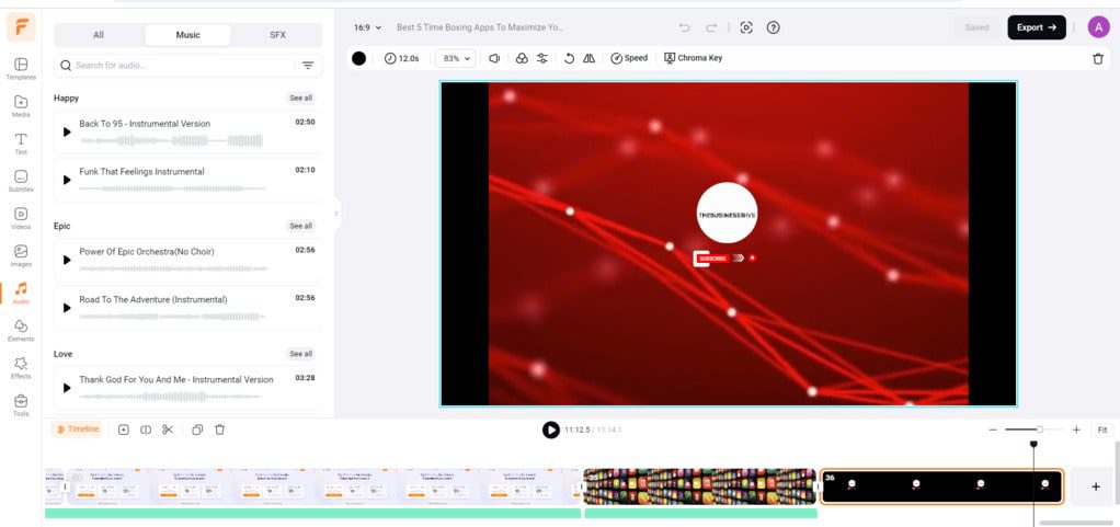Audio clips (FlexClip)