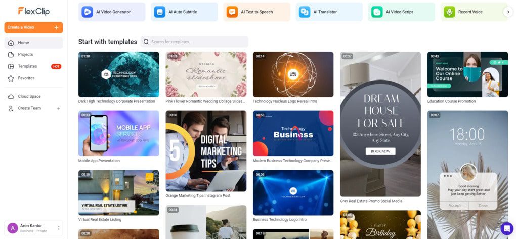 FlexClip has beautiful templates