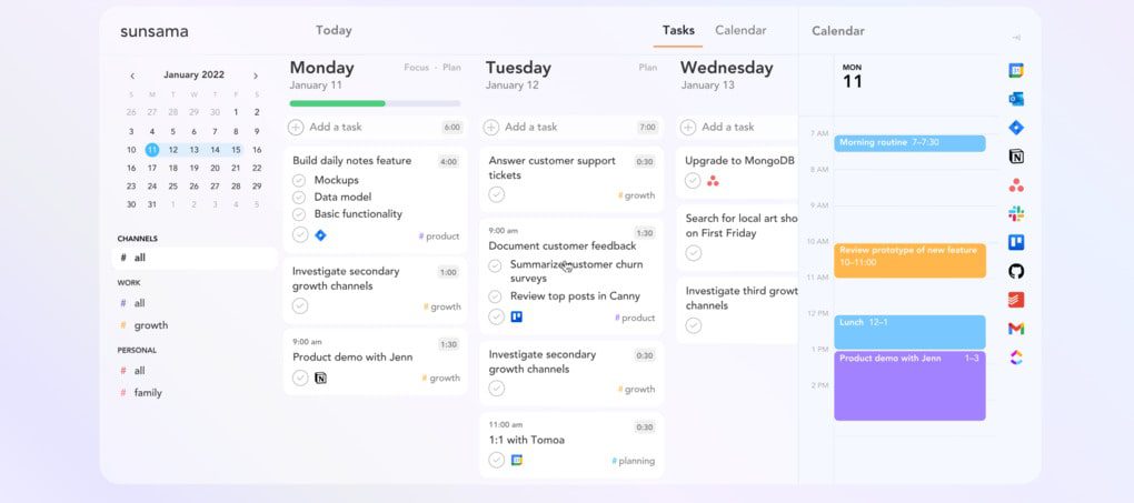 Sunsama is among the best timeboxing apps
