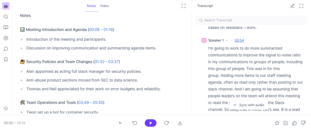 Fireflies AI review - Transcription feature