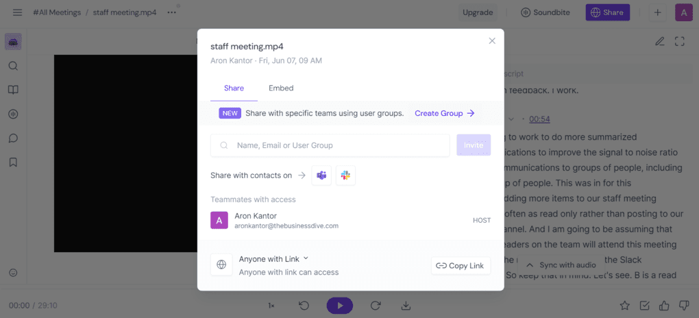 Fireflies AI's collaboration features