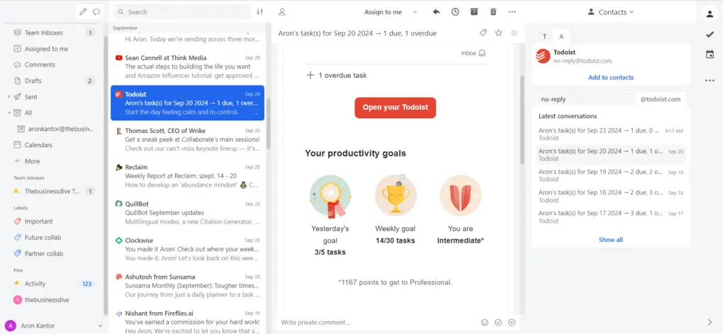 Missive's labels feature