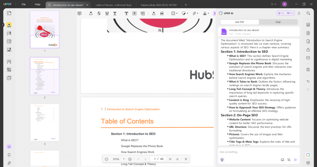 Summarize PDFs with UPDF