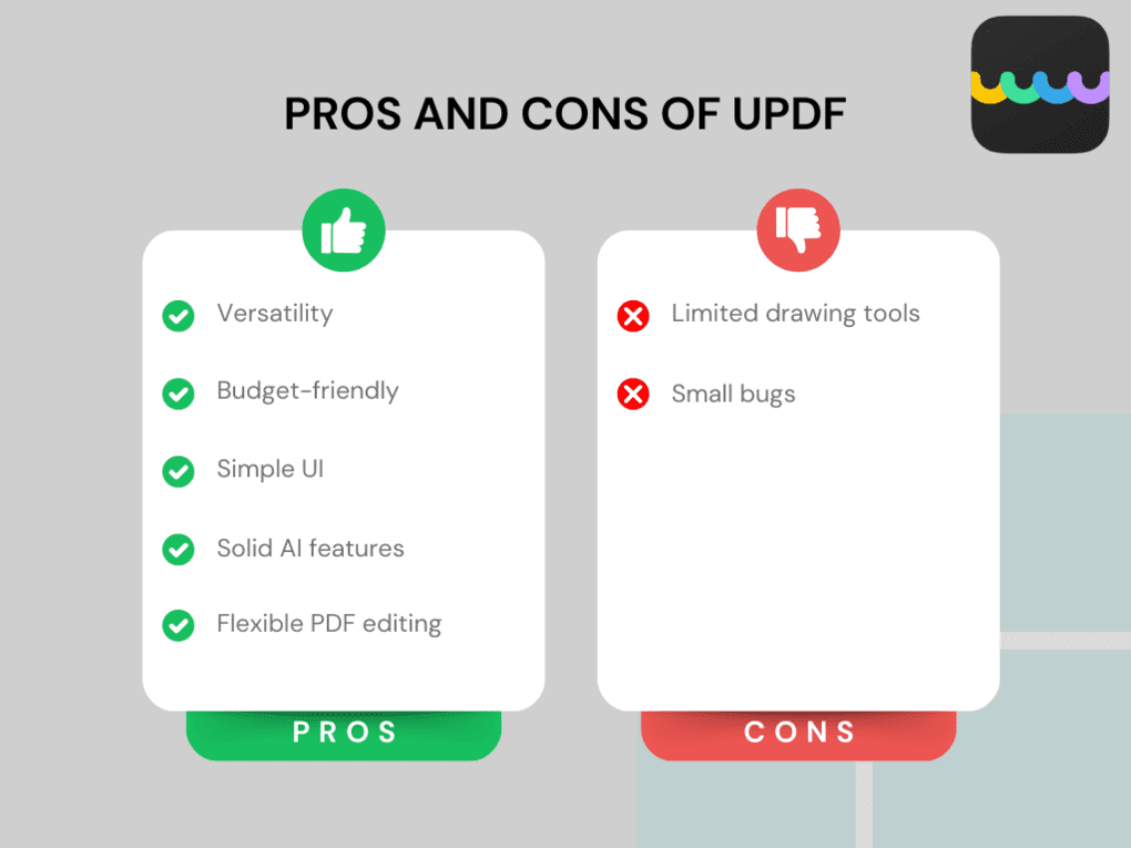 UPDF pros and cons
