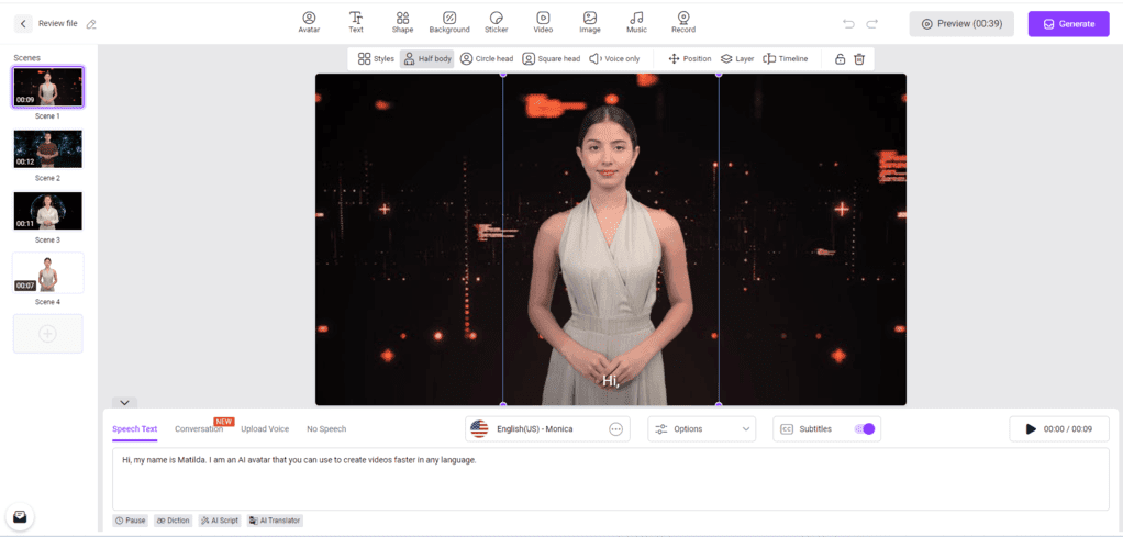 Vidnoz AI has different views when it comes to AI avatars