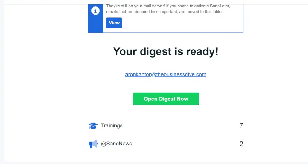 Daily digest feature review