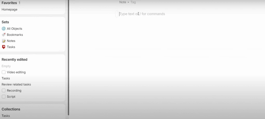 Anytype user interface