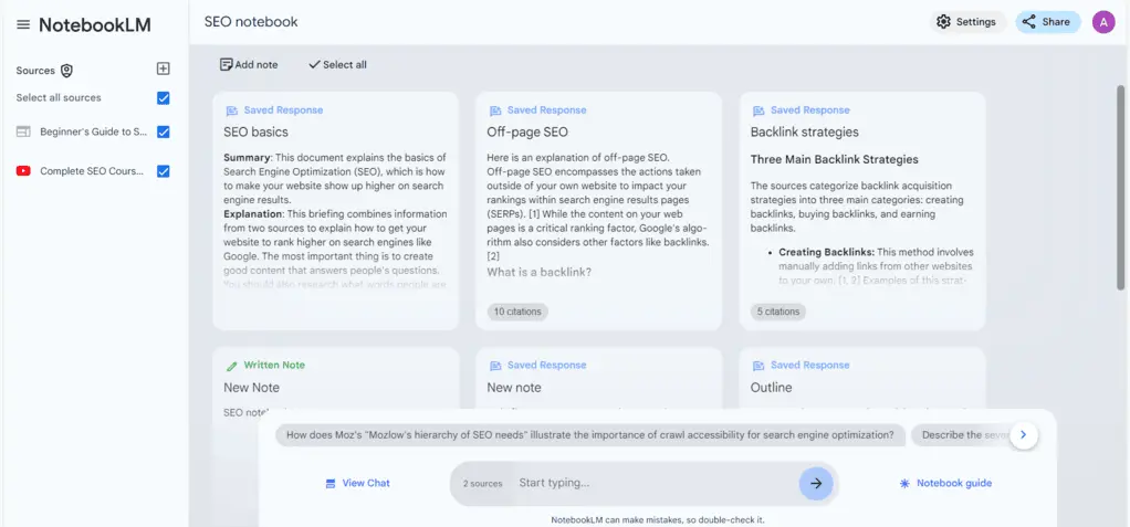 NotebookLM review, notebooks feature