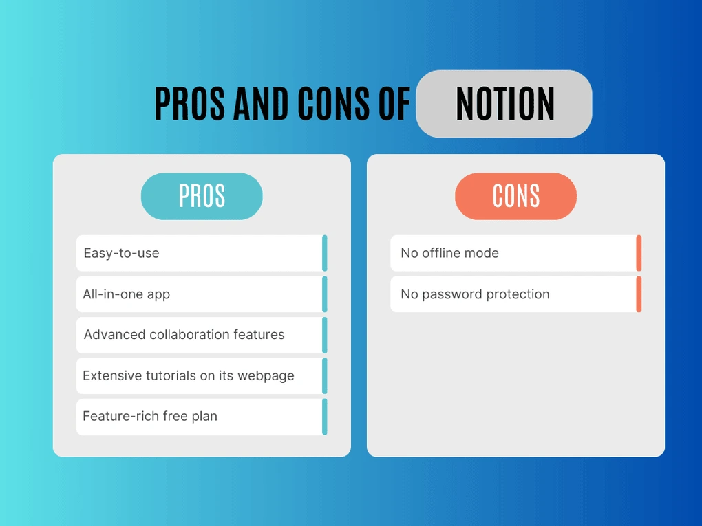 Notion review - pros and cons