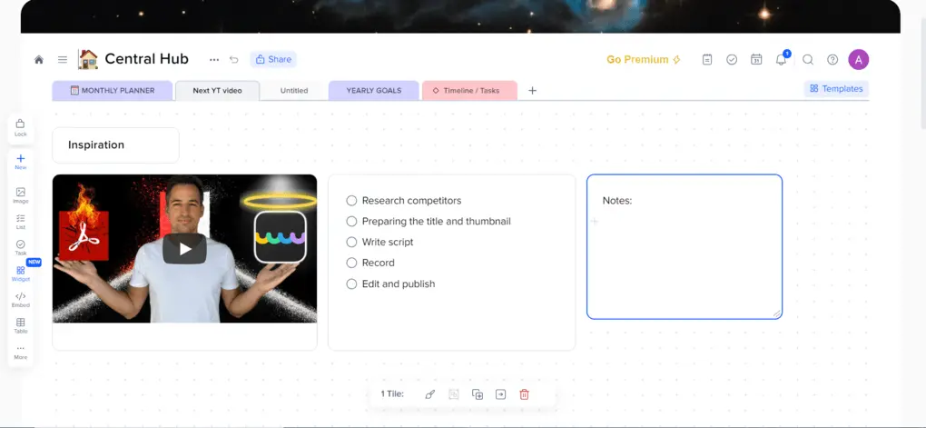 Xtiles drag-and-drop interface