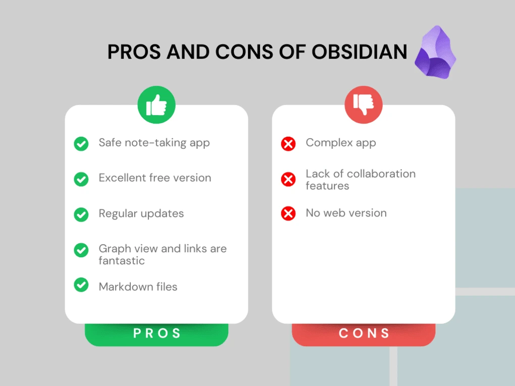 Pros and Cons of Obsidian