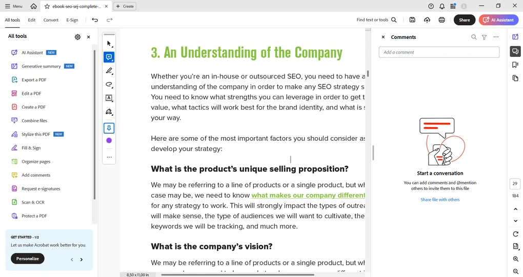Adobe Acrobat PDF annotation tools