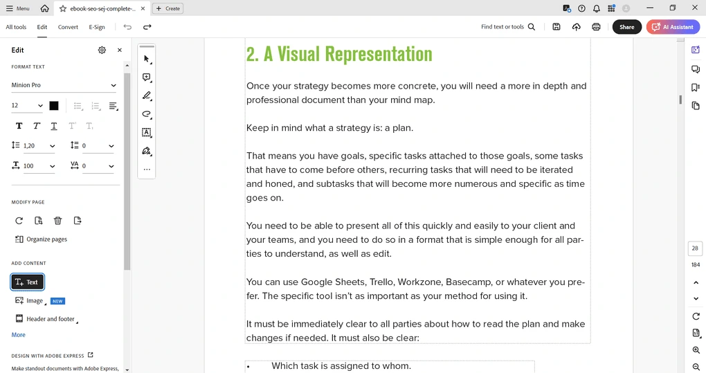 Adobe Acrobat review - text editor