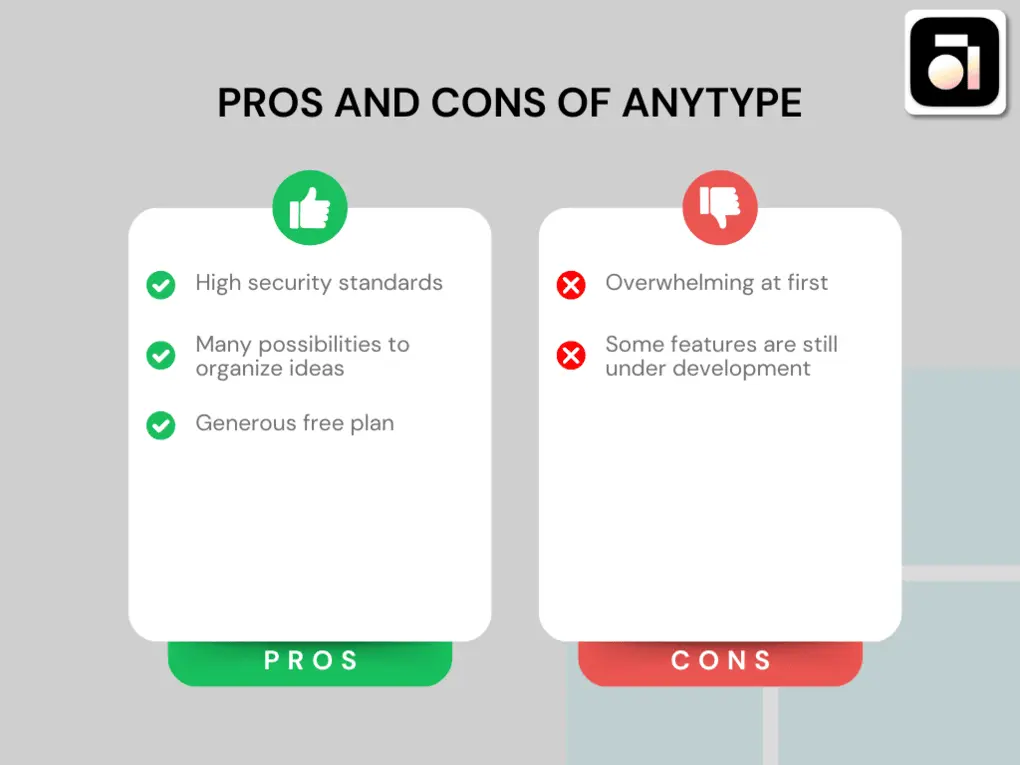 Anytype pros and cons 