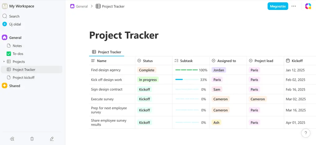 Appflowy user interface 