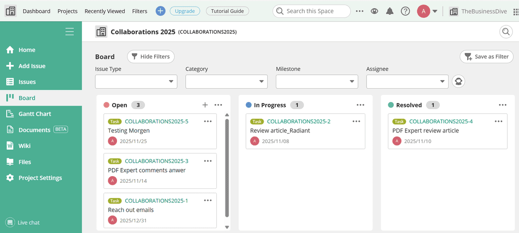 Backlog's user interface