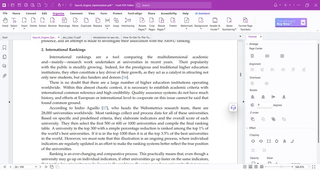 Foxit review PDF organizer tools