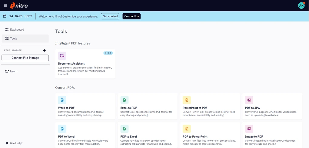 Nitro AI assistant feature