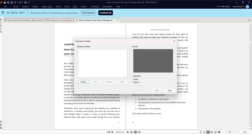 Nitro PDF siganture review