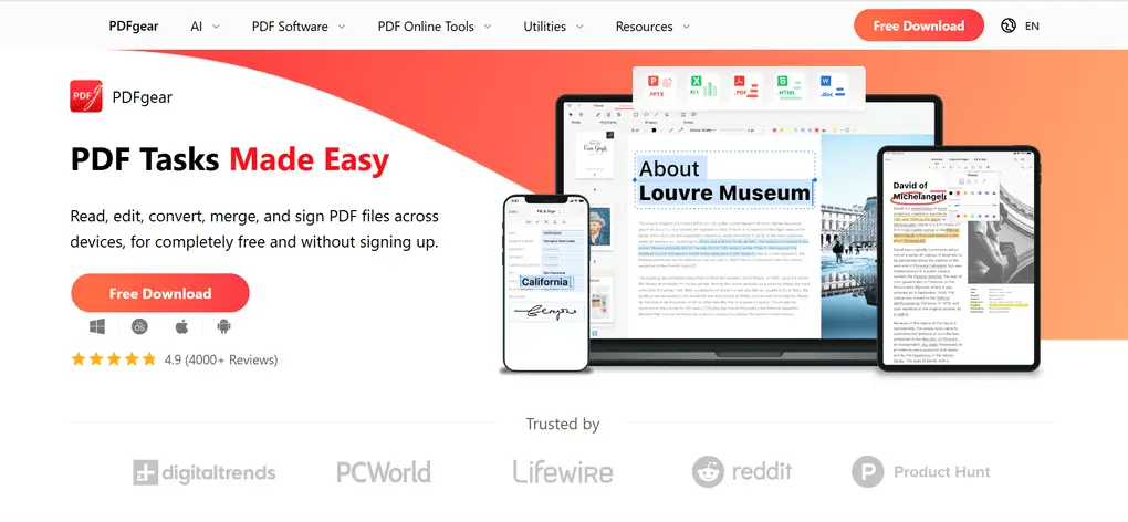 PDFgear is the best free Adobe Acrobat alternative