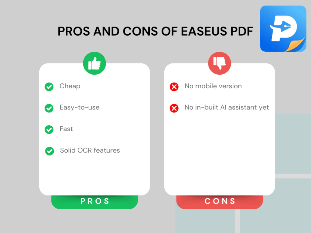 Pros and Cons of EaseUS PDF