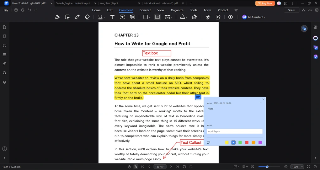 Wondershare PDFelement annotation tools review