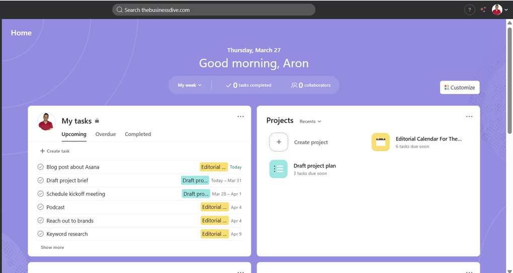 Asana is ideal for managing your and client projects