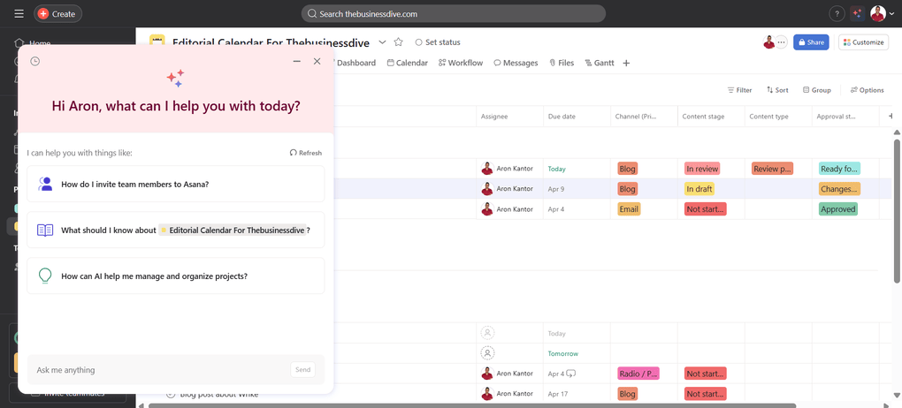Asana's AI tool