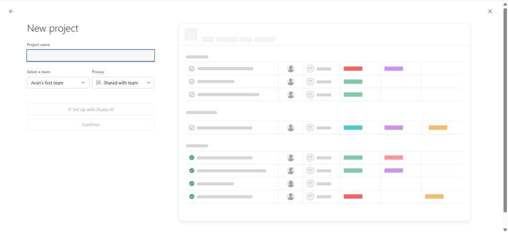 Asana's project management tools