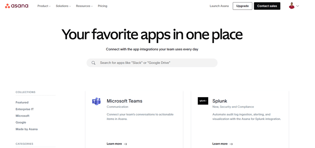 Asana's third-party integrations 