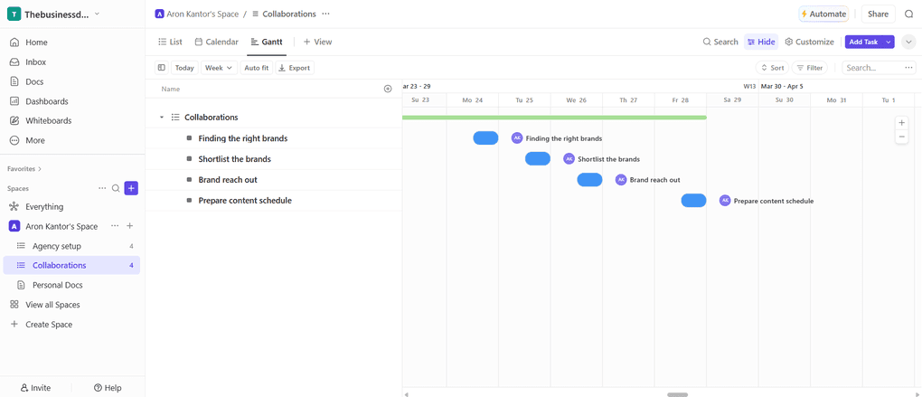 ClickUp is ideal to manage multiple projects