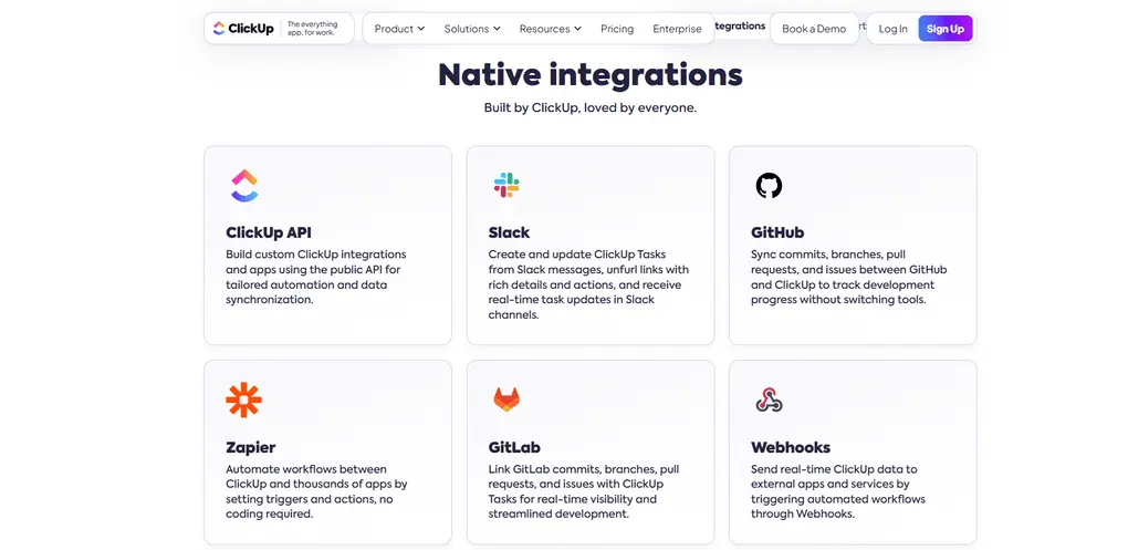 ClickUp's integrations