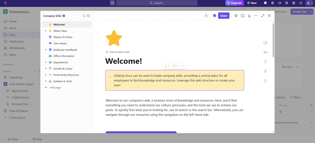 Clickup's collaboration features for teams