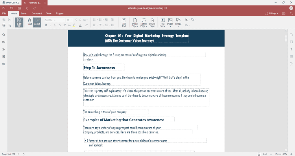 Onlyoffice PDF editor tools