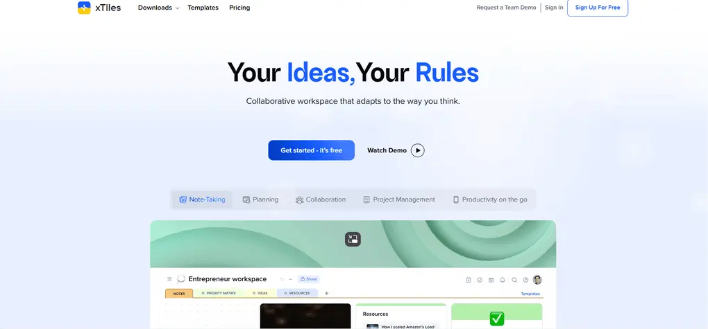 Xtiles is the best note-taking app for visual notes